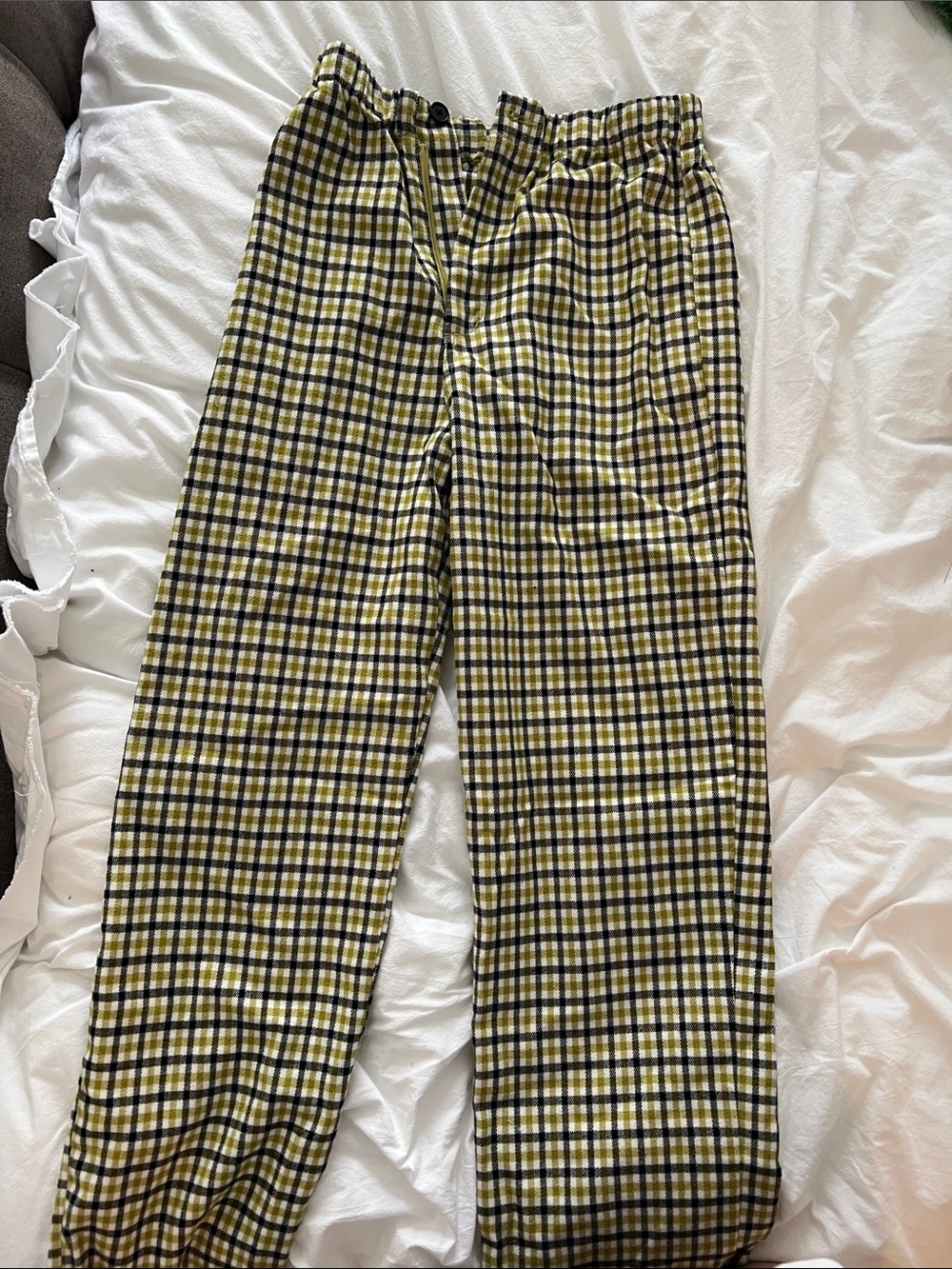 Brandy Melville Green and Black Plaid Pants